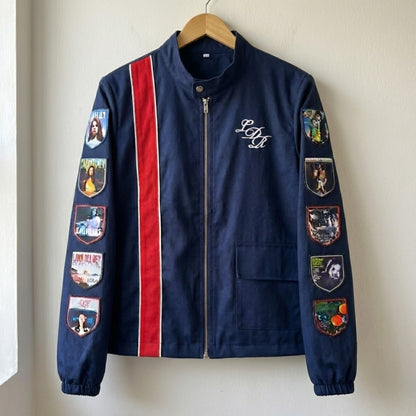 Lana Del Rey Blue Cotton Patchwork Lightweight Jacket