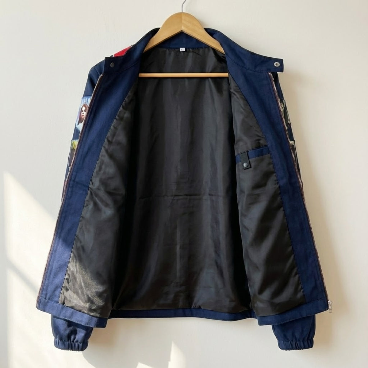 Lana Del Rey Blue Cotton Patchwork Lightweight Jacket