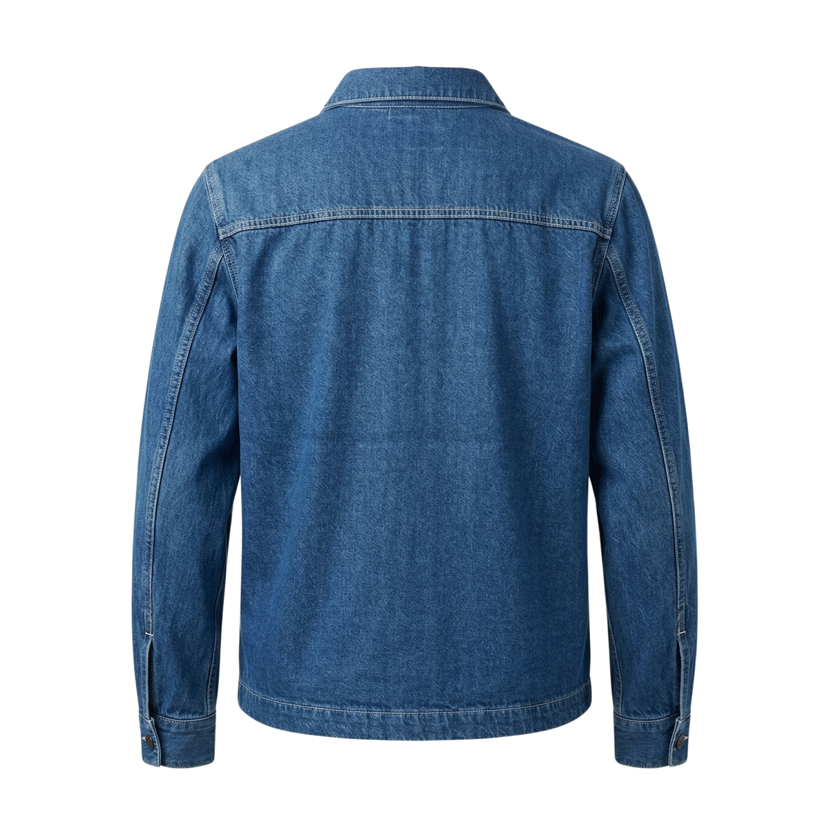 Men's French Blue Denim Chore Jacket - Vintage Style Utility Coat