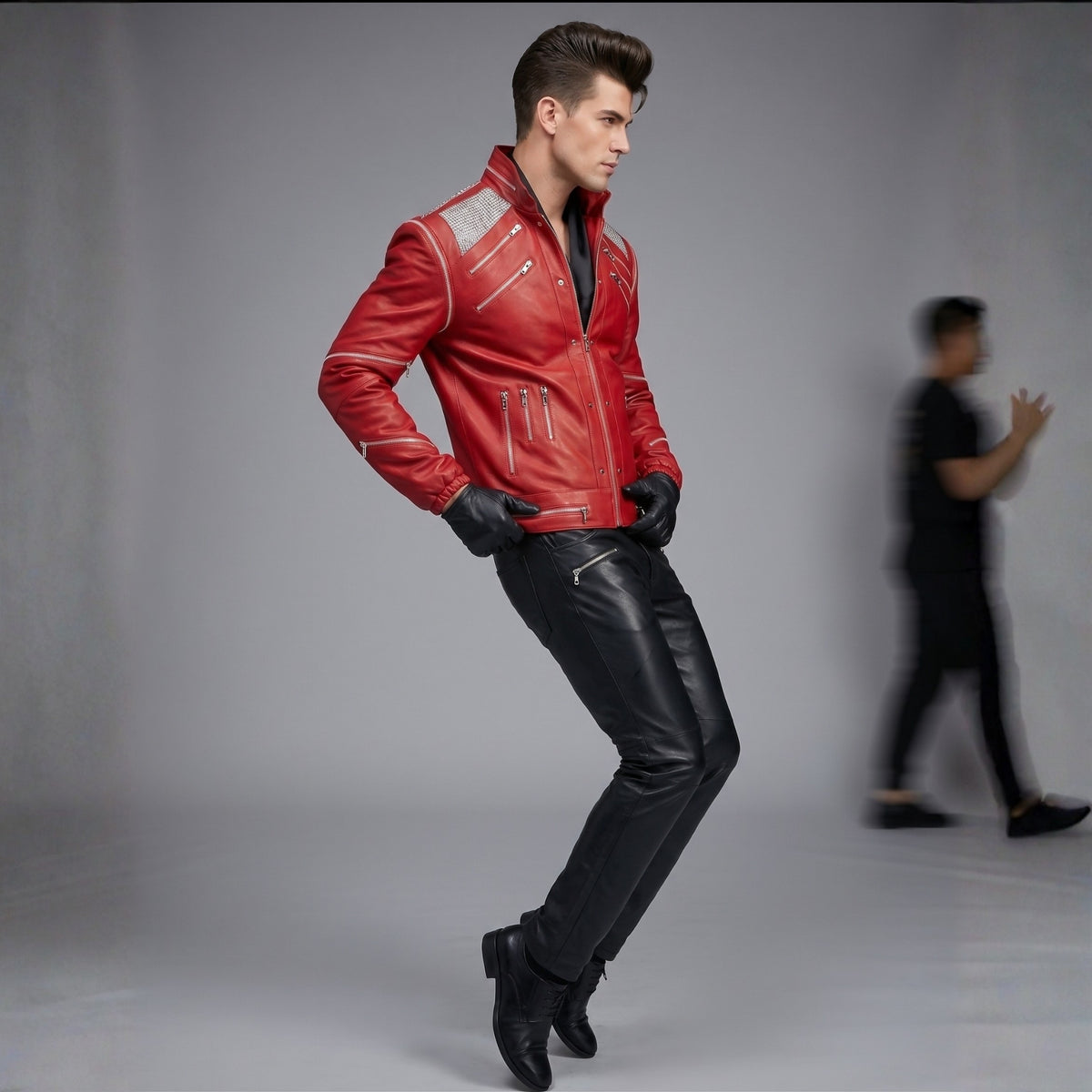 Michael Jackson Beat It Red Faux Leather Jacket