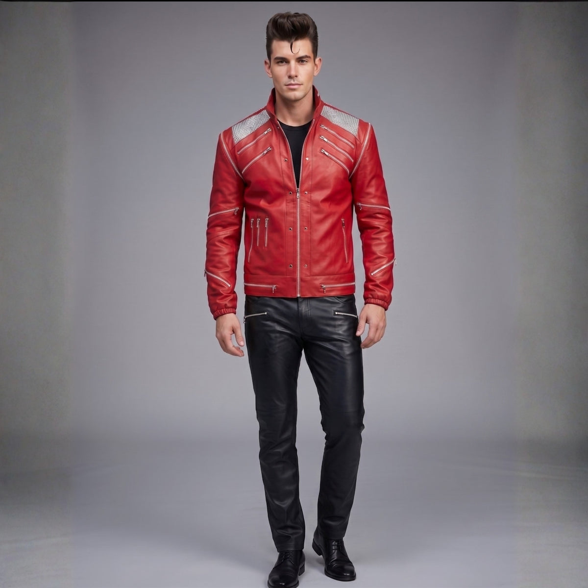 Michael Jackson Beat It Red Faux Leather Jacket