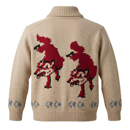Project Hail Mary Ryan Gosling Retro Wolf Knit Cardigan
