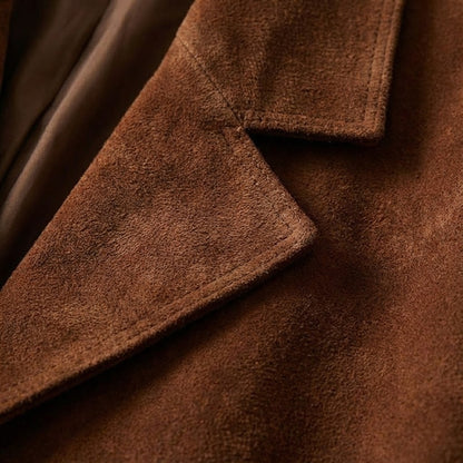 Women's Vintage Brown Suede Leather Blazer
